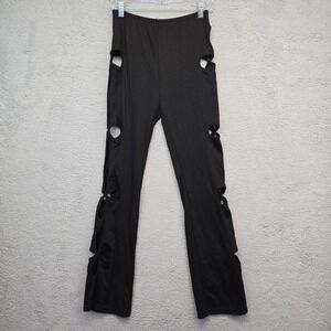 Dolls Kill Club Exx Star Child Cut Out Pants Women's M‎ Black Stretchy Leggings